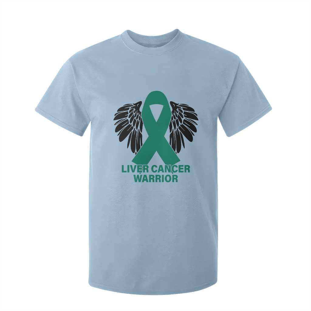 Liver Cancer Angel Warrior Wings T Shirt For Kid Green Ribbon Support Gift