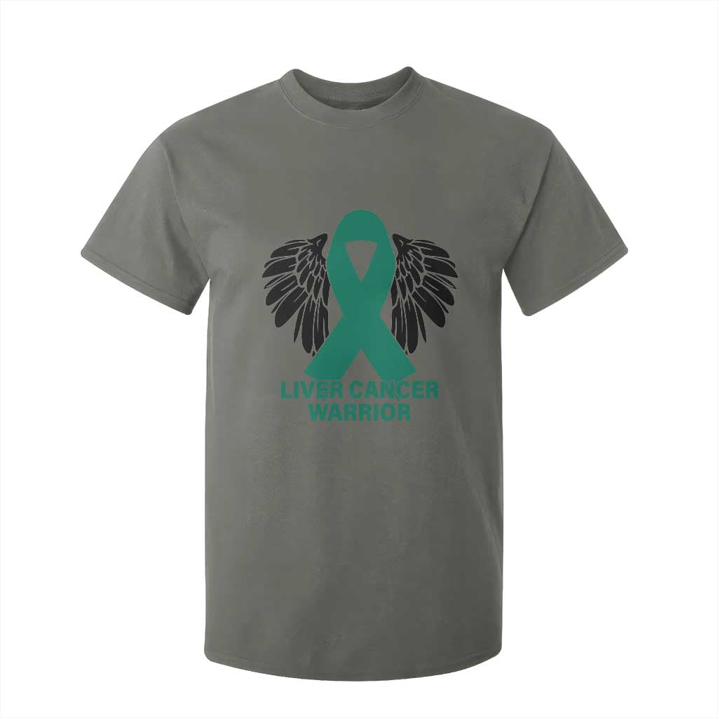 Liver Cancer Angel Warrior Wings T Shirt For Kid Green Ribbon Support Gift