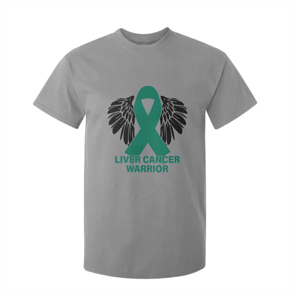 Liver Cancer Angel Warrior Wings T Shirt For Kid Green Ribbon Support Gift