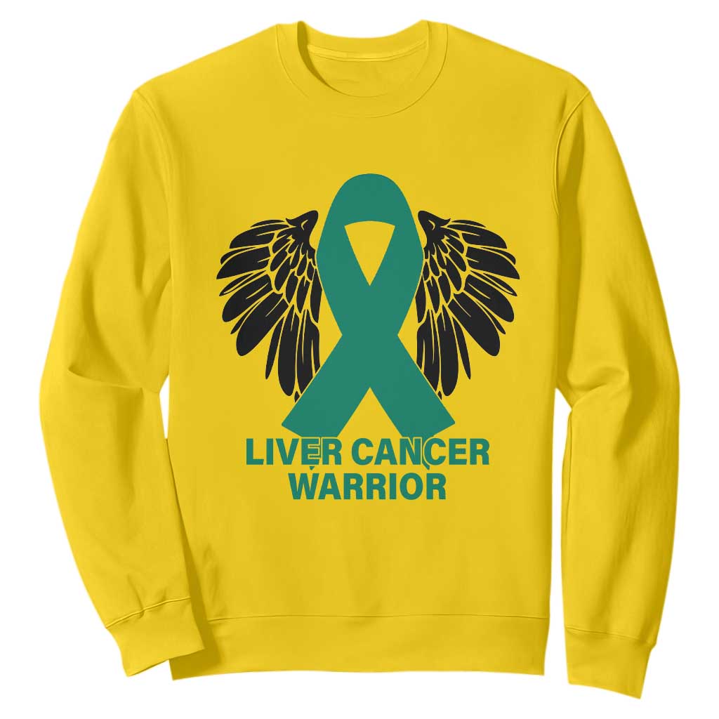 Liver Cancer Angel Warrior Wings Sweatshirt Green Ribbon Support Gift