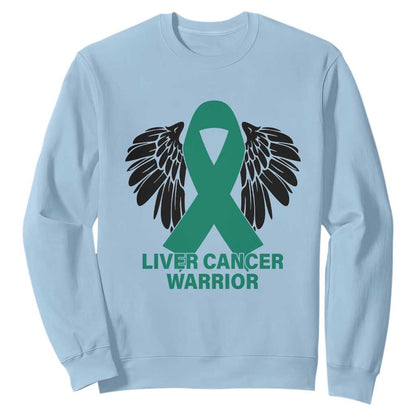 Liver Cancer Angel Warrior Wings Sweatshirt Green Ribbon Support Gift