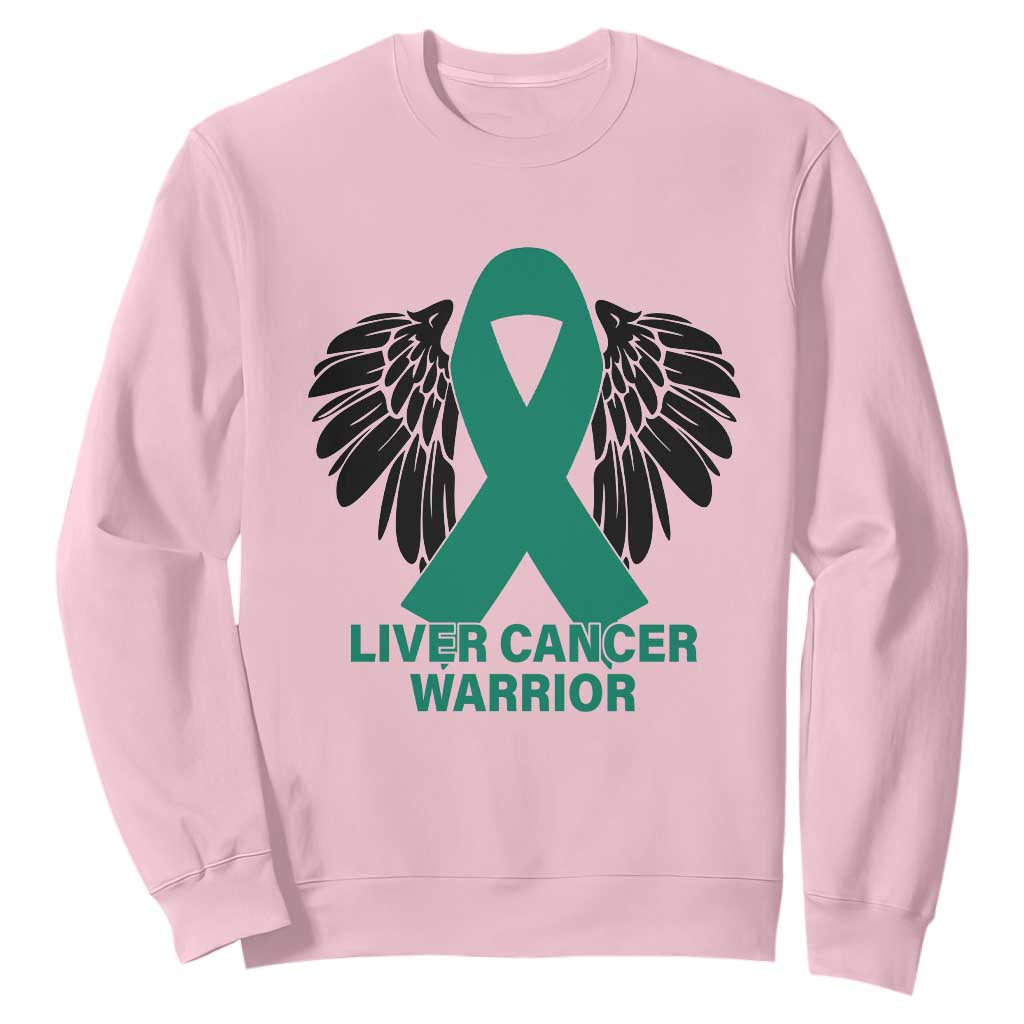 Liver Cancer Angel Warrior Wings Sweatshirt Green Ribbon Support Gift