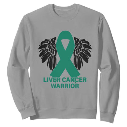 Liver Cancer Angel Warrior Wings Sweatshirt Green Ribbon Support Gift