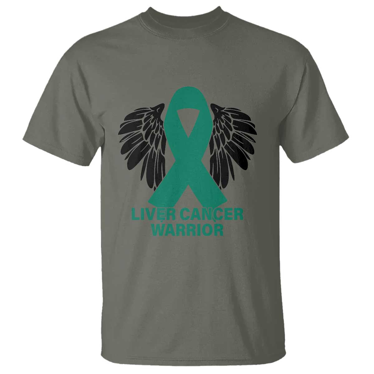 Liver Cancer Angel Warrior Wings T Shirt Green Ribbon Support Gift