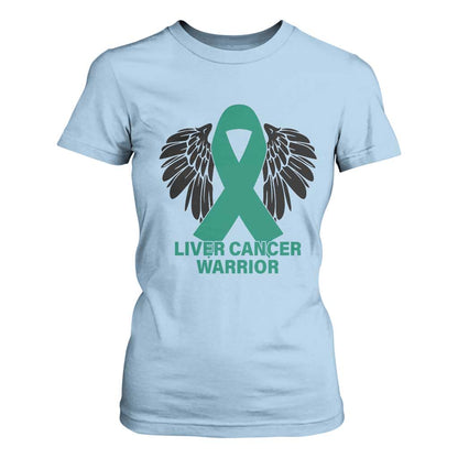 Liver Cancer Angel Warrior Wings T Shirt For Women Green Ribbon Support Gift