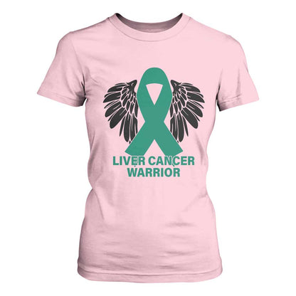 Liver Cancer Angel Warrior Wings T Shirt For Women Green Ribbon Support Gift