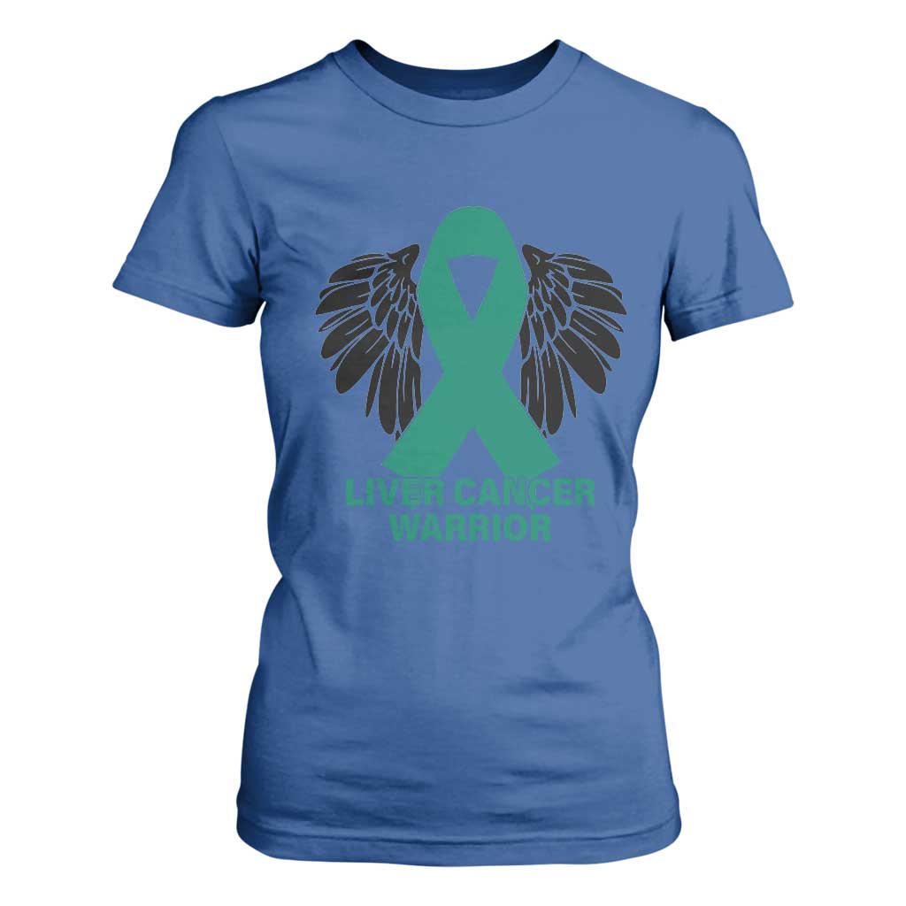 Liver Cancer Angel Warrior Wings T Shirt For Women Green Ribbon Support Gift