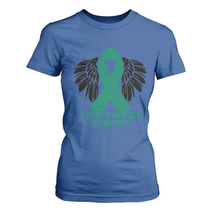 Liver Cancer Angel Warrior Wings T Shirt For Women Green Ribbon Support Gift