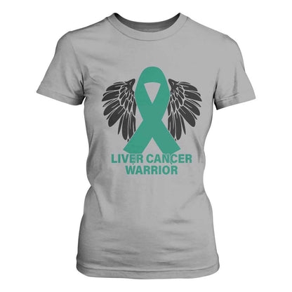 Liver Cancer Angel Warrior Wings T Shirt For Women Green Ribbon Support Gift