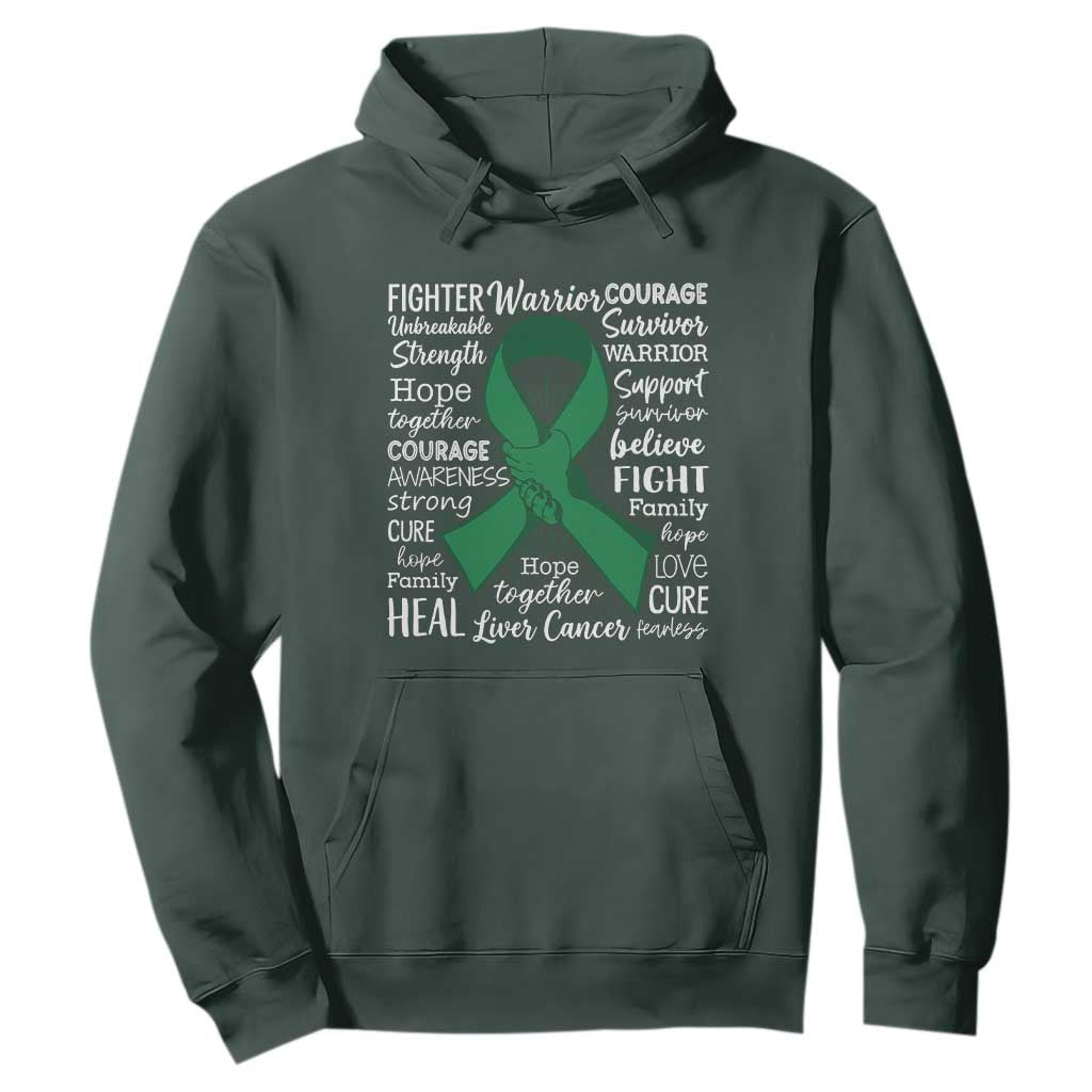 Liver Cancer Support Gift Hoodie Fearless Unbreakable Warrior Hope