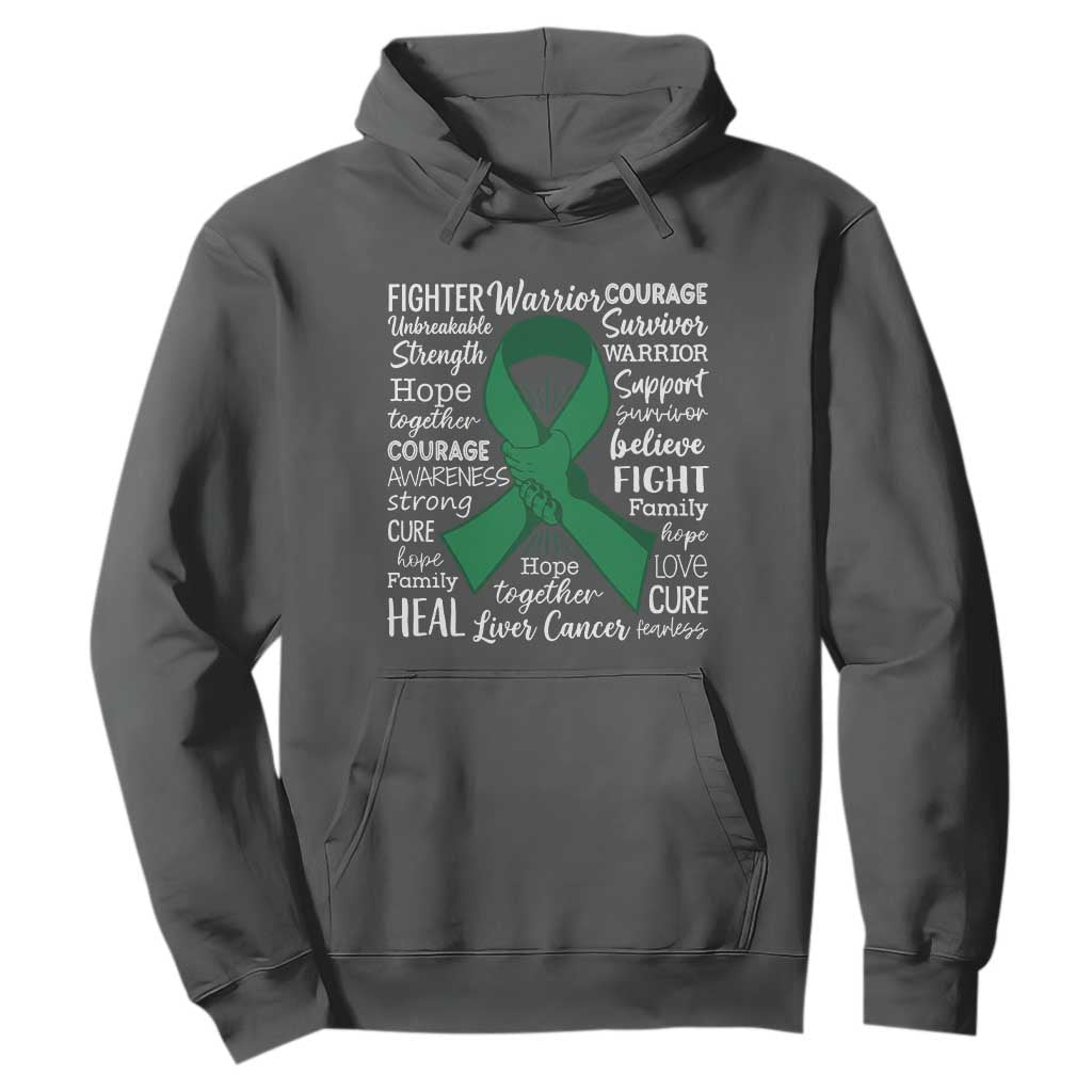 Liver Cancer Support Gift Hoodie Fearless Unbreakable Warrior Hope