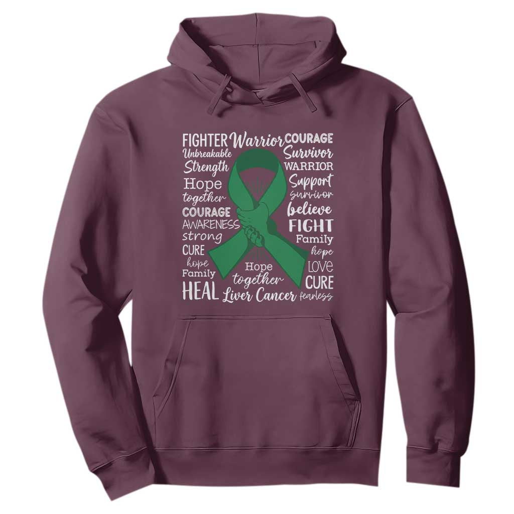 Liver Cancer Support Gift Hoodie Fearless Unbreakable Warrior Hope