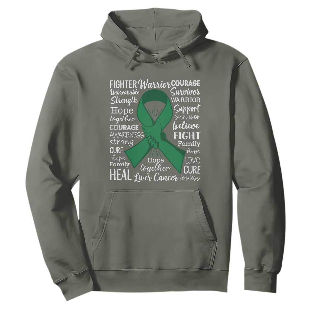 Liver Cancer Support Gift Hoodie Fearless Unbreakable Warrior Hope
