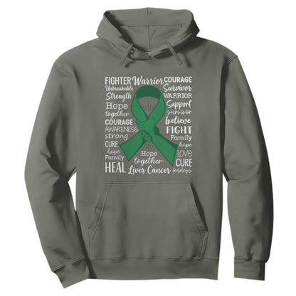 Liver Cancer Support Gift Hoodie Fearless Unbreakable Warrior Hope
