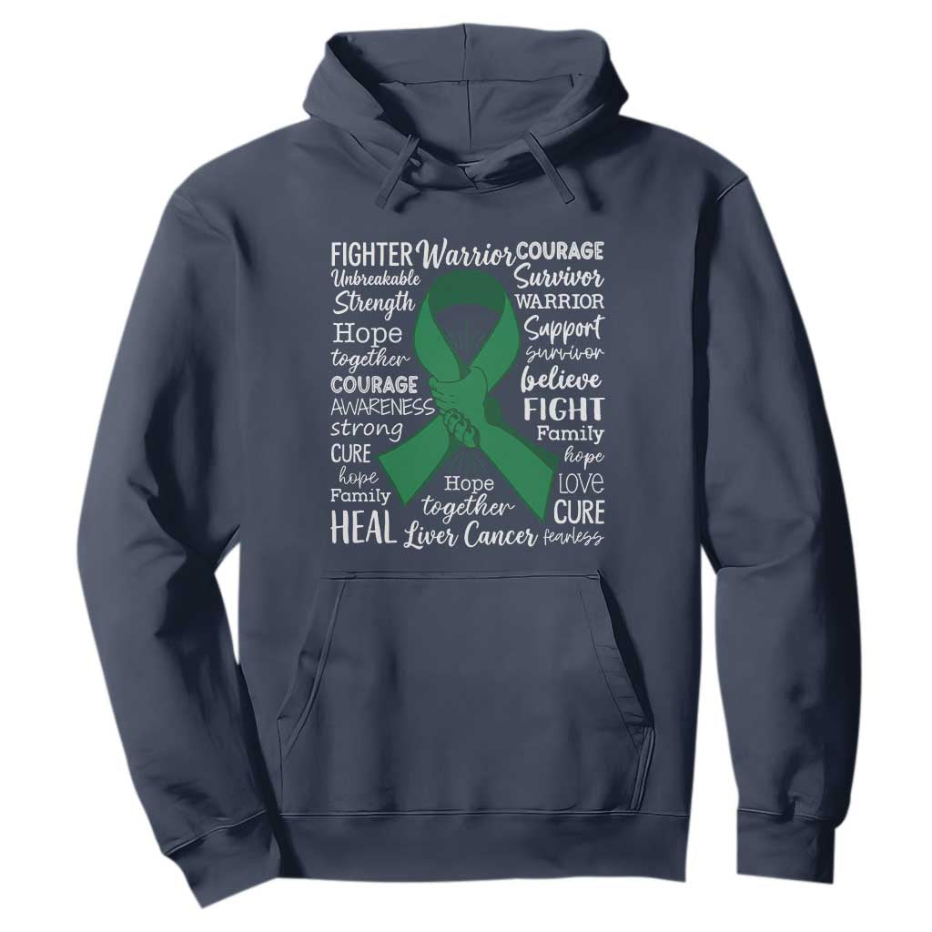 Liver Cancer Support Gift Hoodie Fearless Unbreakable Warrior Hope