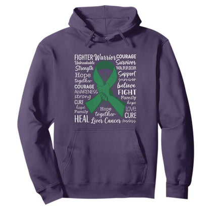 Liver Cancer Support Gift Hoodie Fearless Unbreakable Warrior Hope