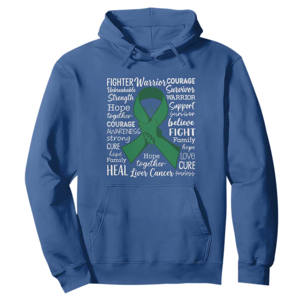 Liver Cancer Support Gift Hoodie Fearless Unbreakable Warrior Hope