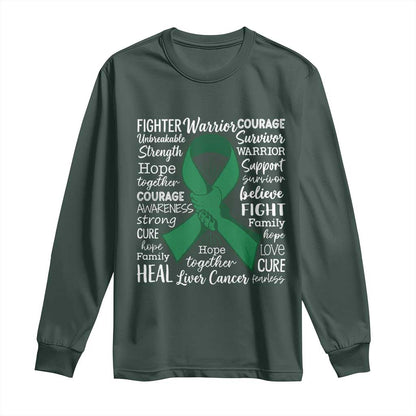 Liver Cancer Support Gift Long Sleeve Shirt Fearless Unbreakable Warrior Hope