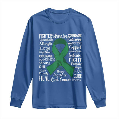 Liver Cancer Support Gift Long Sleeve Shirt Fearless Unbreakable Warrior Hope