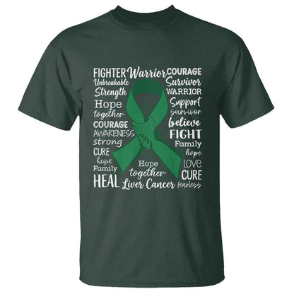 Liver Cancer Support Gift T Shirt Fearless Unbreakable Warrior Hope