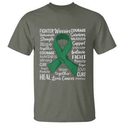 Liver Cancer Support Gift T Shirt Fearless Unbreakable Warrior Hope