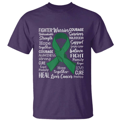 Liver Cancer Support Gift T Shirt Fearless Unbreakable Warrior Hope