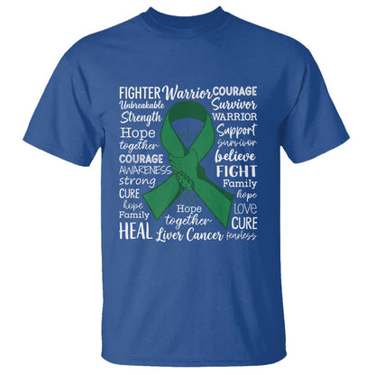 Liver Cancer Support Gift T Shirt Fearless Unbreakable Warrior Hope