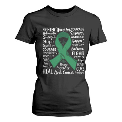 Liver Cancer Support Gift T Shirt For Women Fearless Unbreakable Warrior Hope