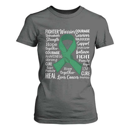 Liver Cancer Support Gift T Shirt For Women Fearless Unbreakable Warrior Hope