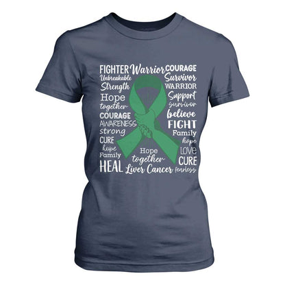 Liver Cancer Support Gift T Shirt For Women Fearless Unbreakable Warrior Hope