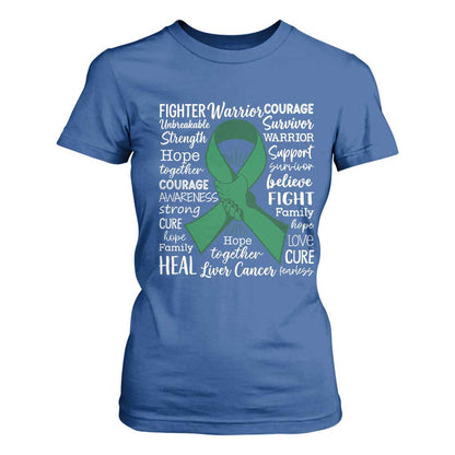Liver Cancer Support Gift T Shirt For Women Fearless Unbreakable Warrior Hope
