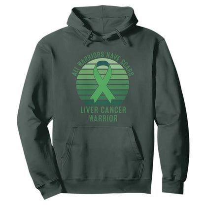 All Warriors Have Scars Liver Cancer Hoodie Green Ribbon Survivor Fighter Gift