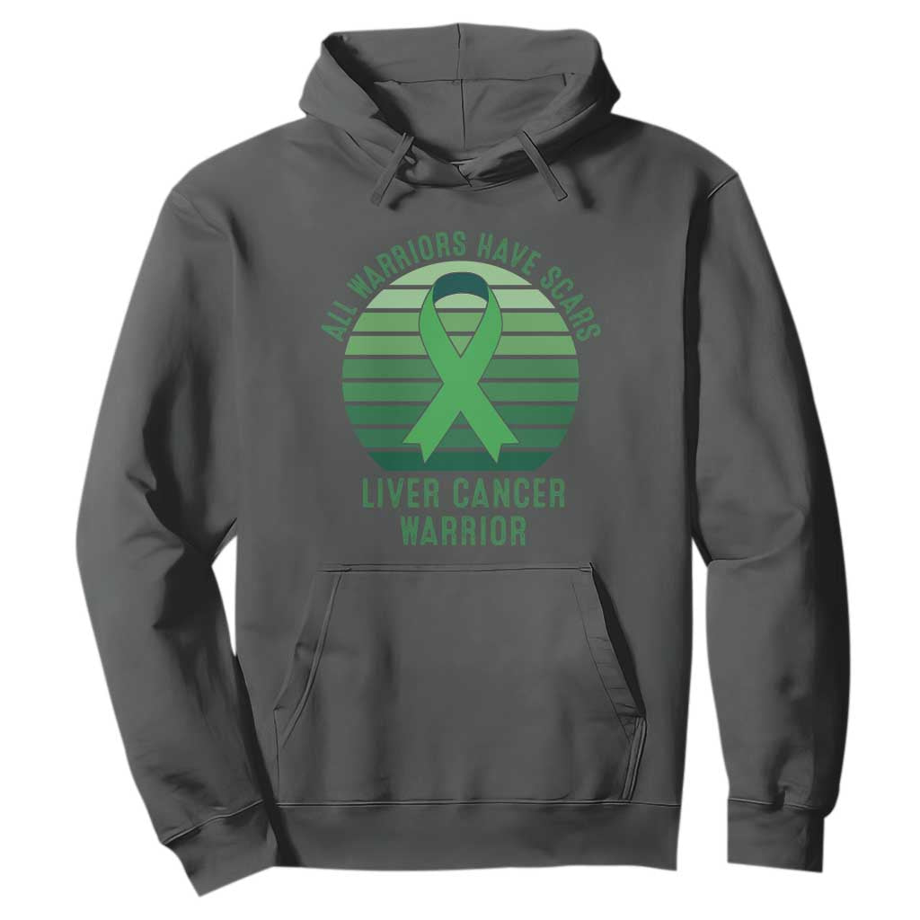 All Warriors Have Scars Liver Cancer Hoodie Green Ribbon Survivor Fighter Gift