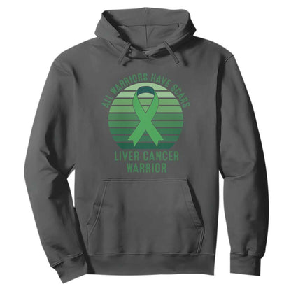 All Warriors Have Scars Liver Cancer Hoodie Green Ribbon Survivor Fighter Gift