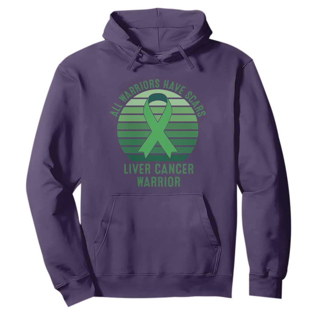 All Warriors Have Scars Liver Cancer Hoodie Green Ribbon Survivor Fighter Gift