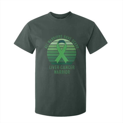 All Warriors Have Scars Liver Cancer T Shirt For Kid Green Ribbon Survivor Fighter Gift