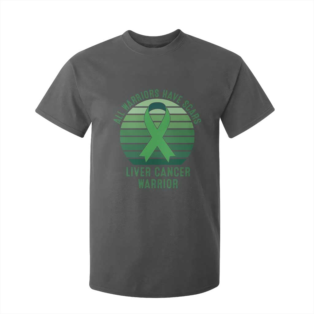 All Warriors Have Scars Liver Cancer T Shirt For Kid Green Ribbon Survivor Fighter Gift