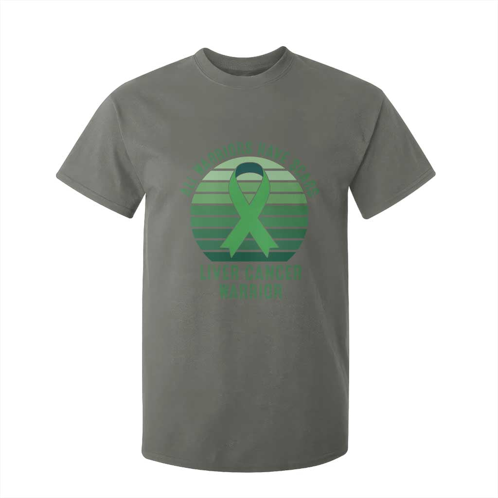 All Warriors Have Scars Liver Cancer T Shirt For Kid Green Ribbon Survivor Fighter Gift