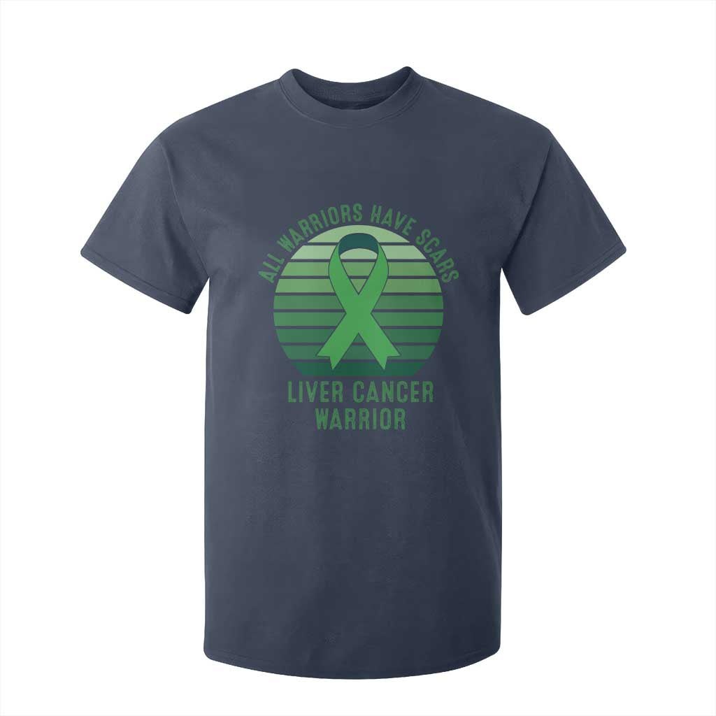 All Warriors Have Scars Liver Cancer T Shirt For Kid Green Ribbon Survivor Fighter Gift