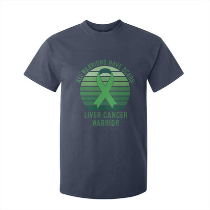All Warriors Have Scars Liver Cancer T Shirt For Kid Green Ribbon Survivor Fighter Gift