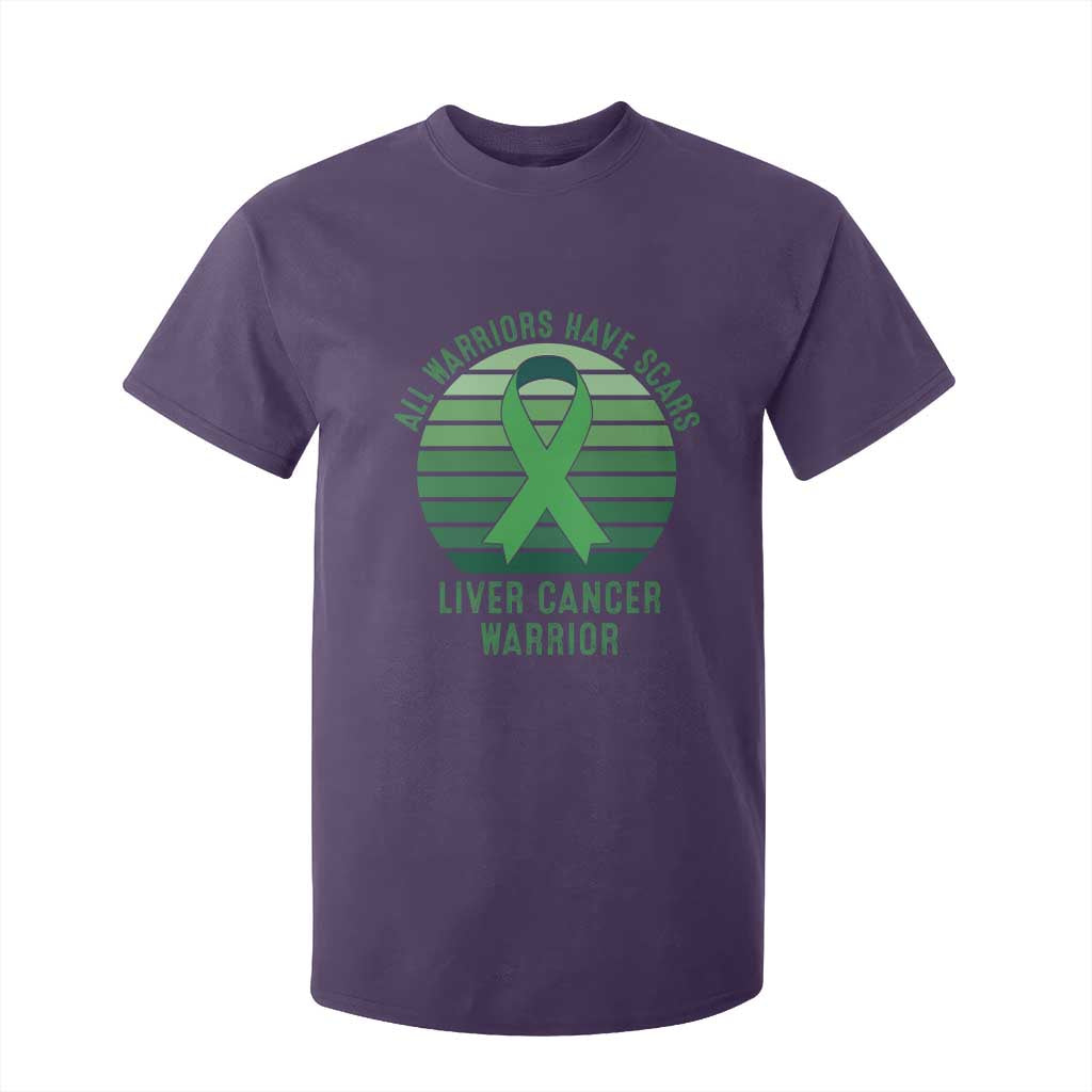 All Warriors Have Scars Liver Cancer T Shirt For Kid Green Ribbon Survivor Fighter Gift