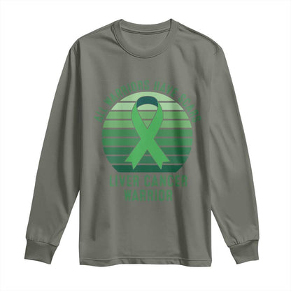 All Warriors Have Scars Liver Cancer Long Sleeve Shirt Green Ribbon Survivor Fighter Gift