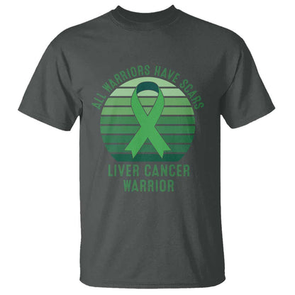 All Warriors Have Scars Liver Cancer T Shirt Green Ribbon Survivor Fighter Gift