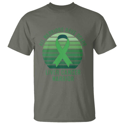 All Warriors Have Scars Liver Cancer T Shirt Green Ribbon Survivor Fighter Gift