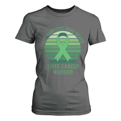 All Warriors Have Scars Liver Cancer T Shirt For Women Green Ribbon Survivor Fighter Gift