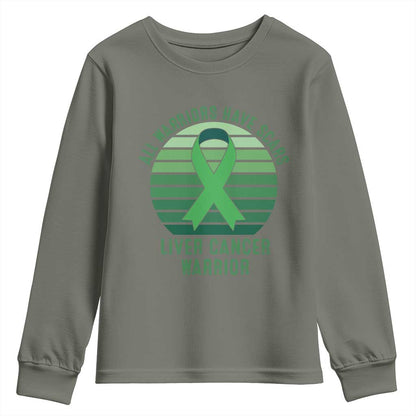 All Warriors Have Scars Liver Cancer Youth Sweatshirt Green Ribbon Survivor Fighter Gift