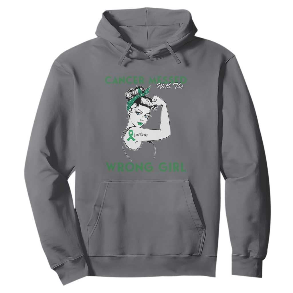 Liver Cancer Warrior Unbreakable Gift Hoodie Cancer Messed With The Wrong Girl