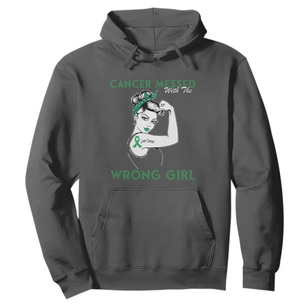 Liver Cancer Warrior Unbreakable Gift Hoodie Cancer Messed With The Wrong Girl