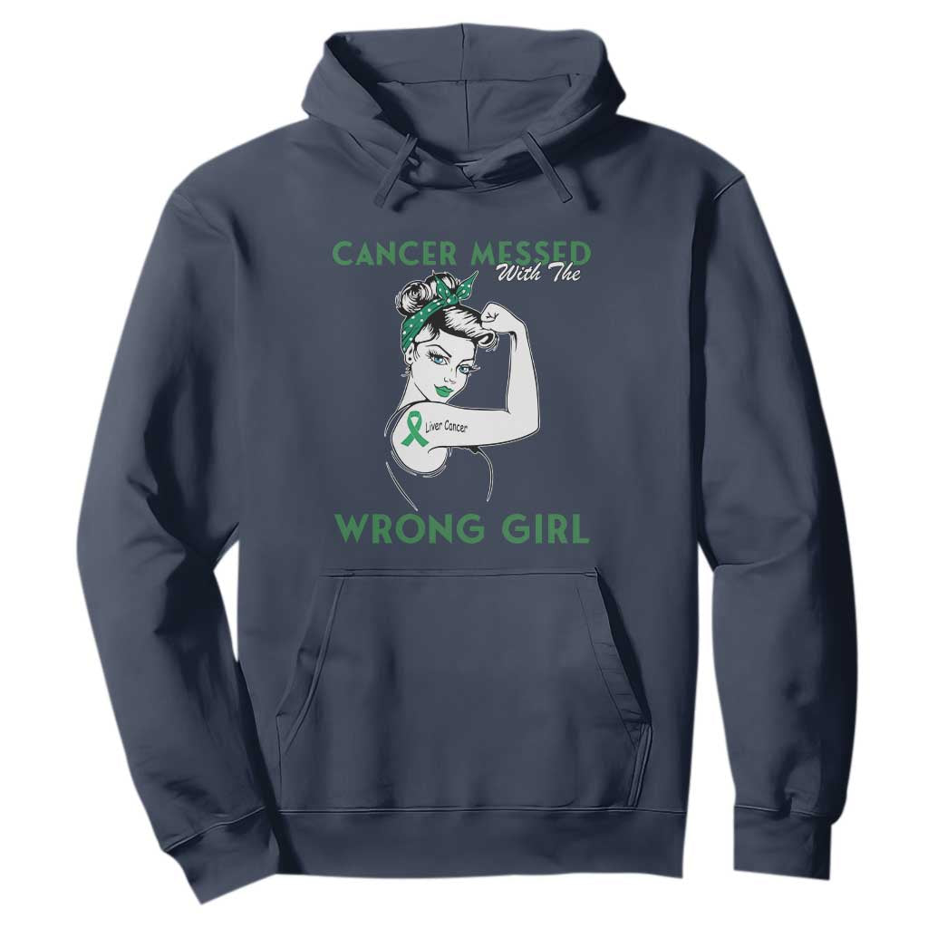 Liver Cancer Warrior Unbreakable Gift Hoodie Cancer Messed With The Wrong Girl