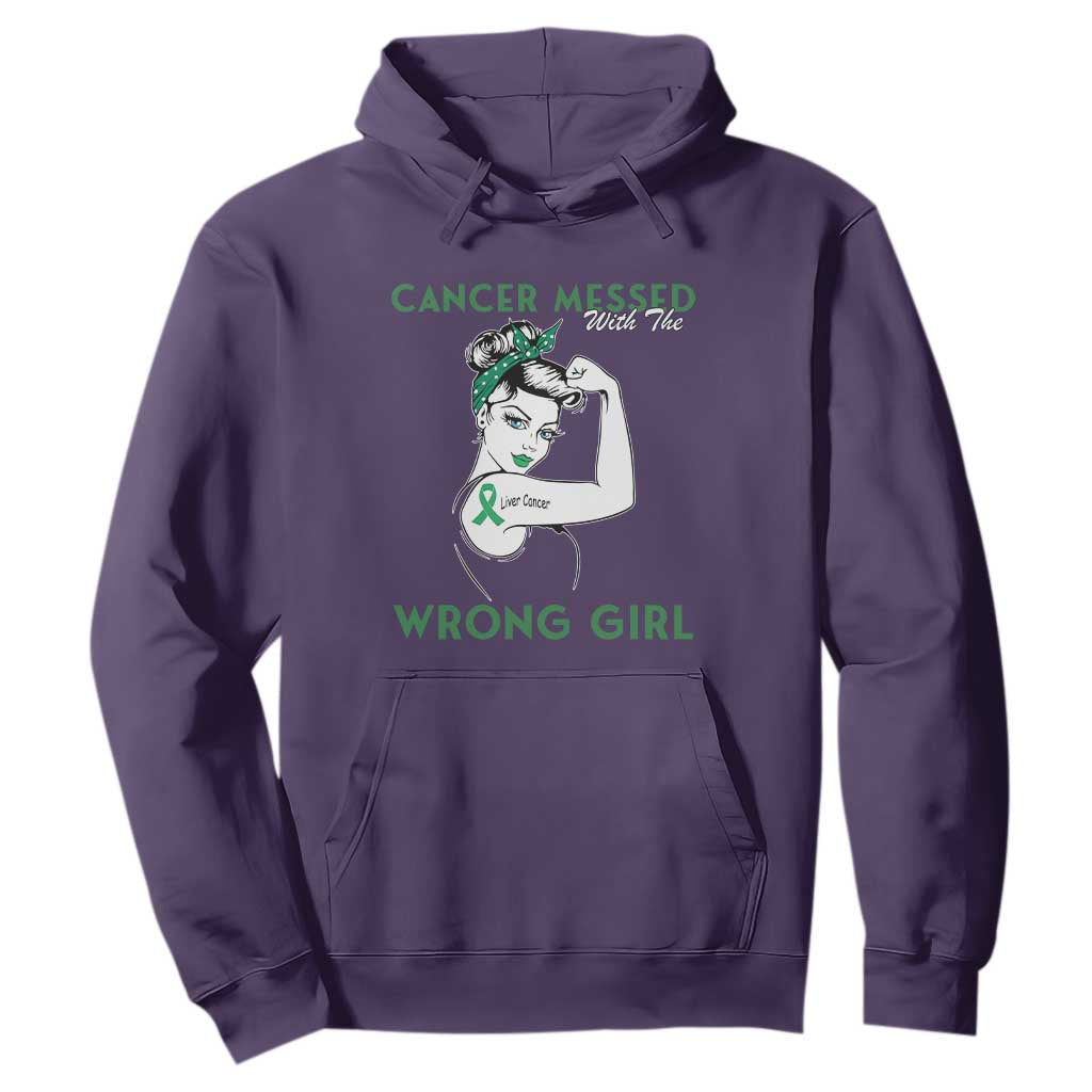 Liver Cancer Warrior Unbreakable Gift Hoodie Cancer Messed With The Wrong Girl